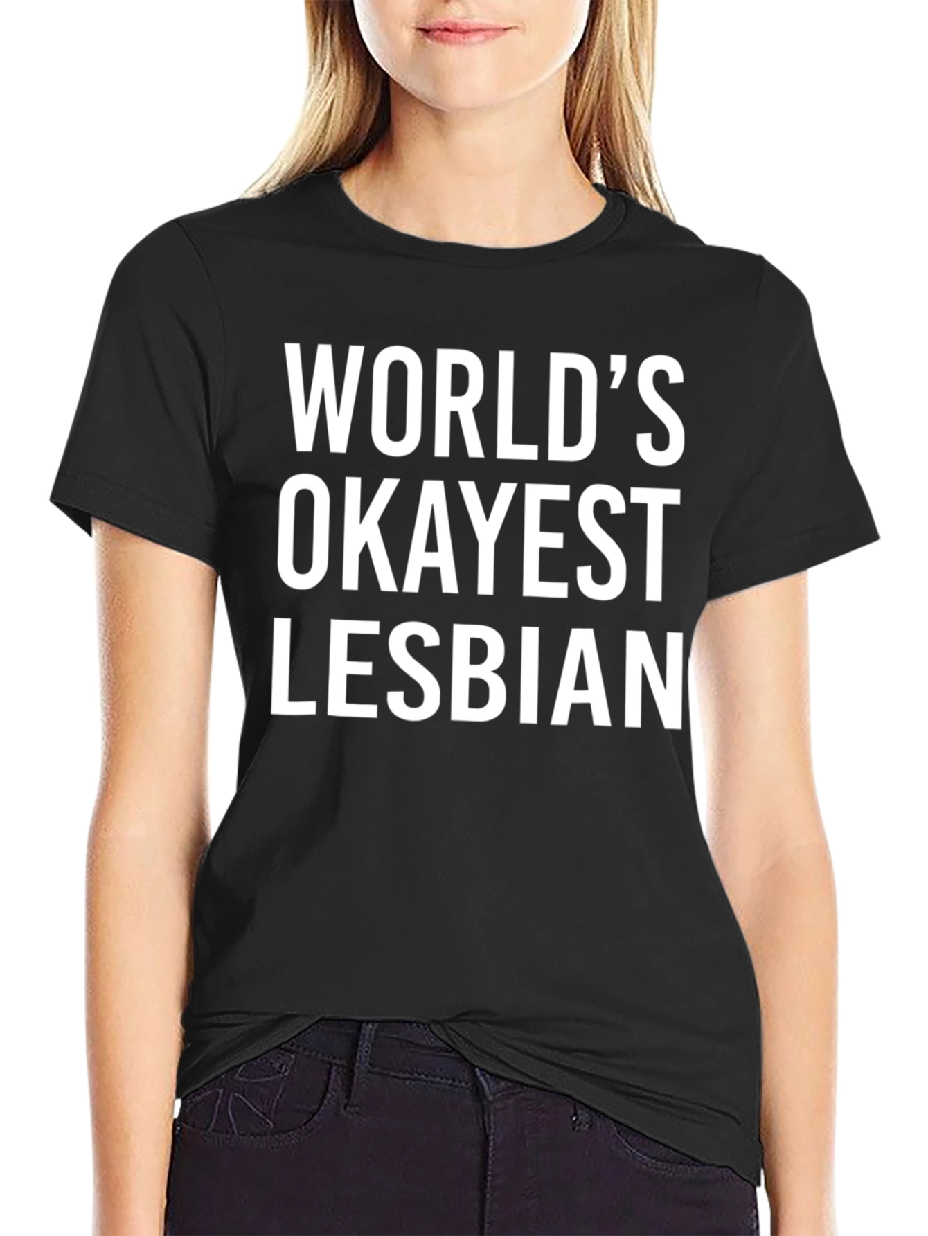Worlds Okayest Lesbian Graphic T-Shirt