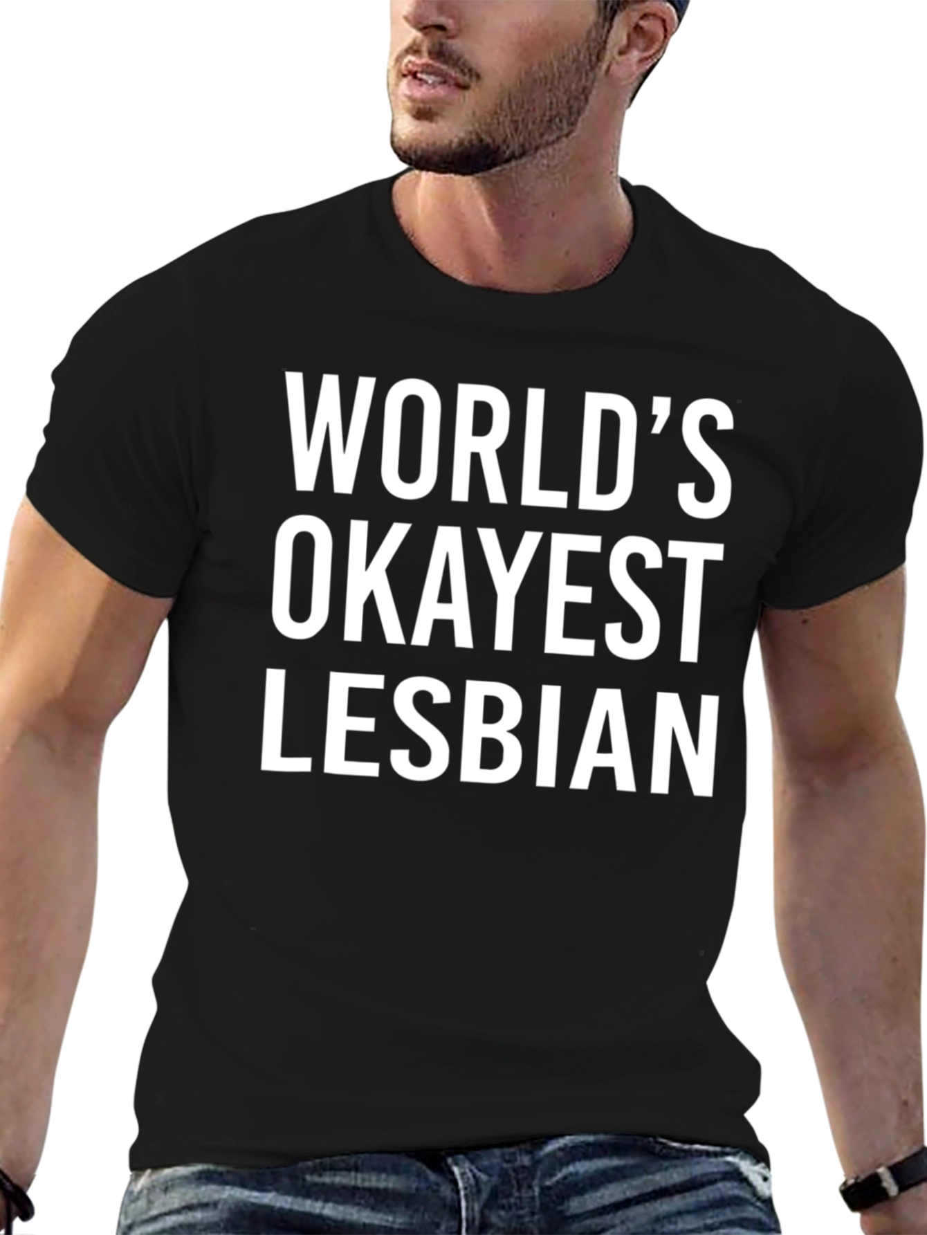 Worlds Okayest Lesbian Graphic T-Shirt