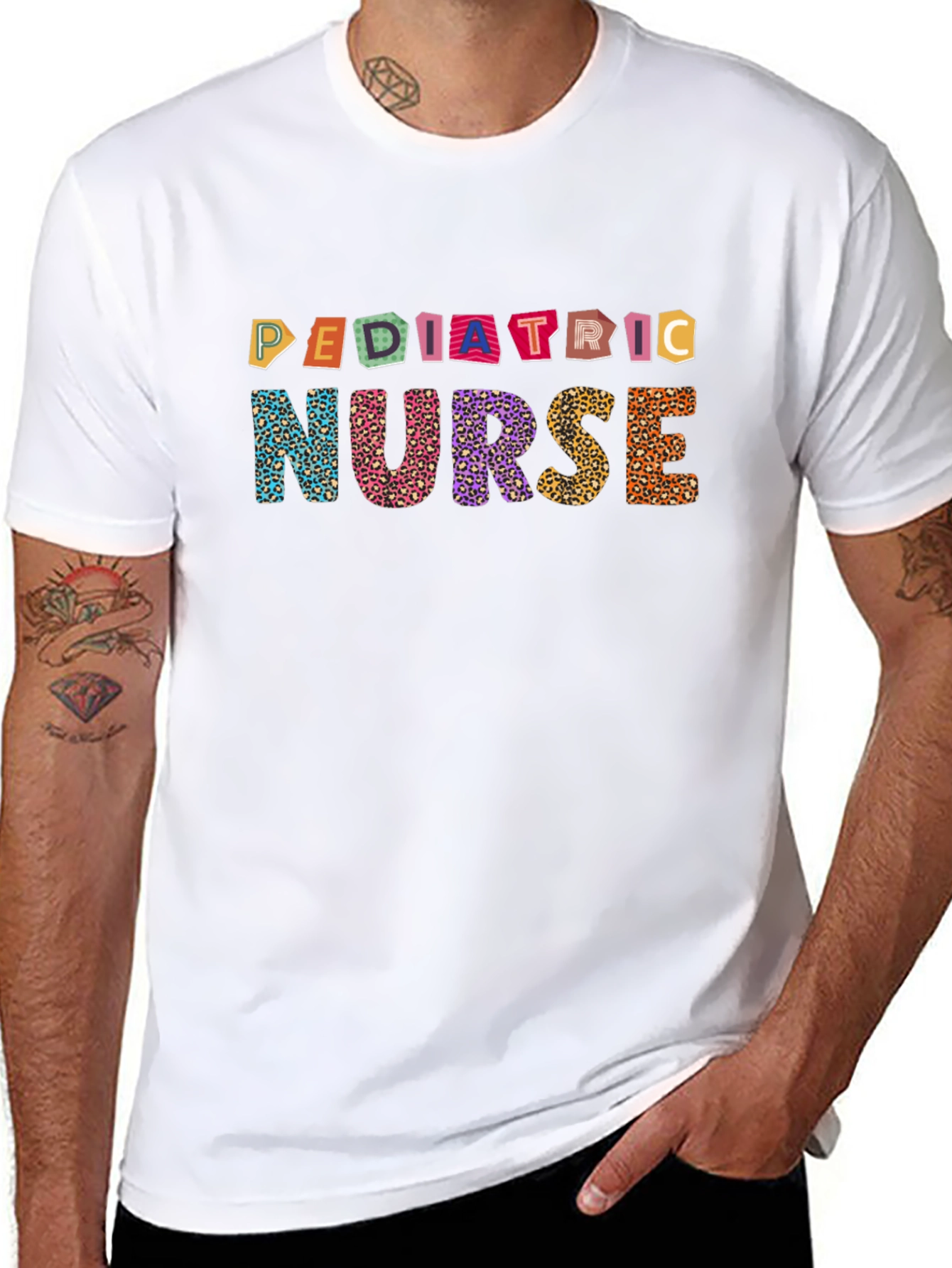 Pediatric Nurse Leopard Print T-Shirt
