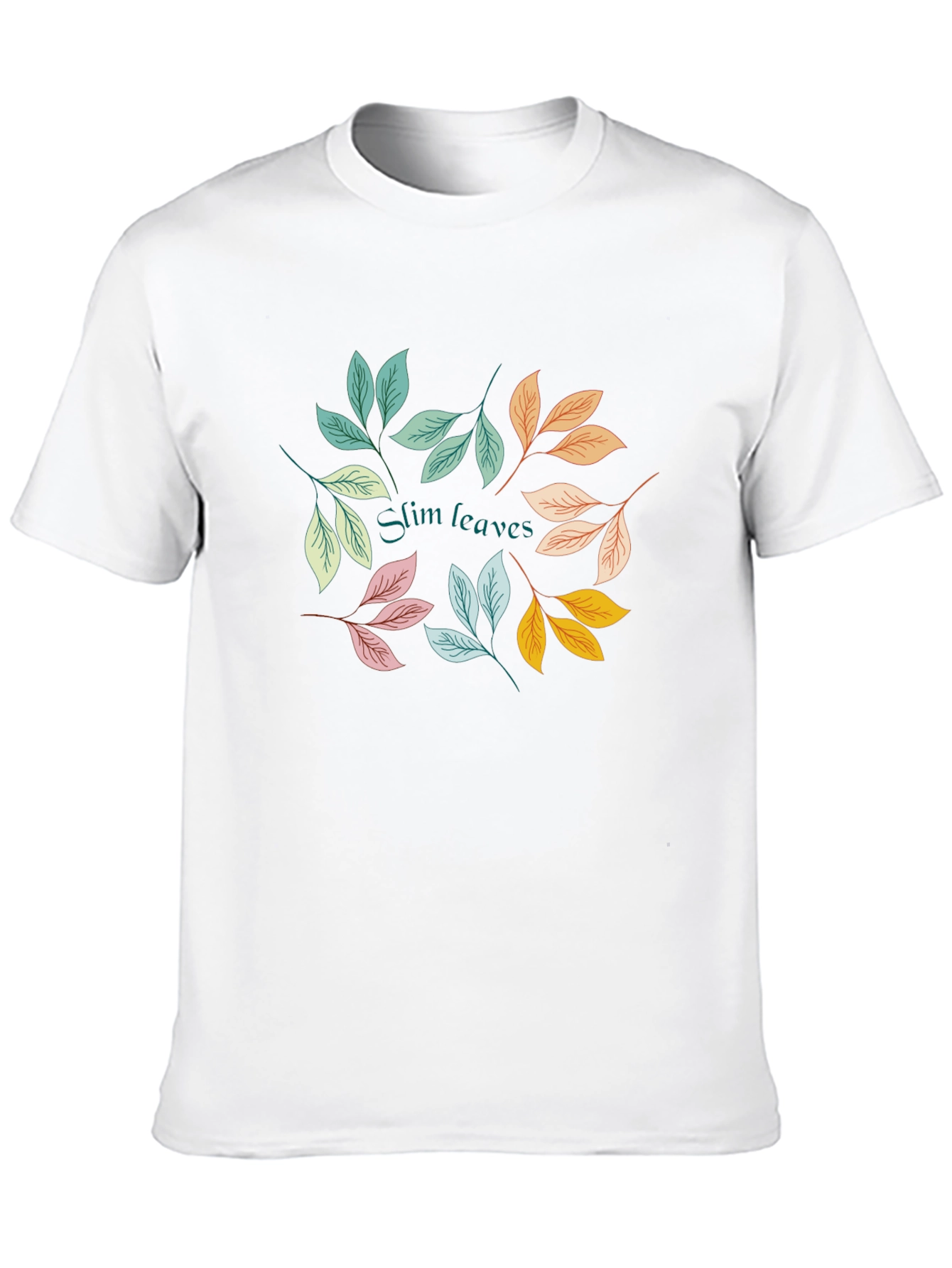 Slim Leaves Graphic Black T-Shirt