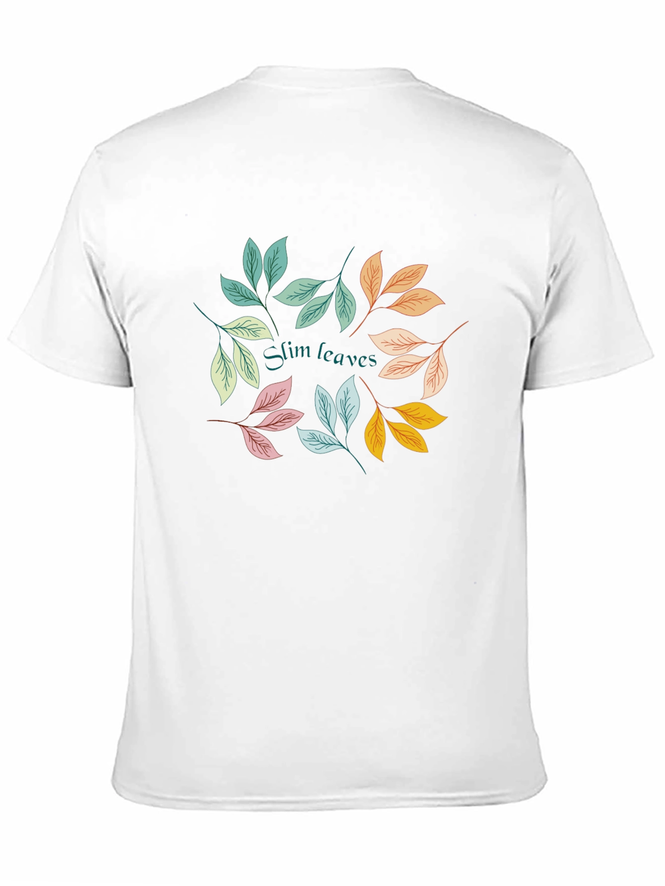 Slim Leaves Graphic Black T-Shirt