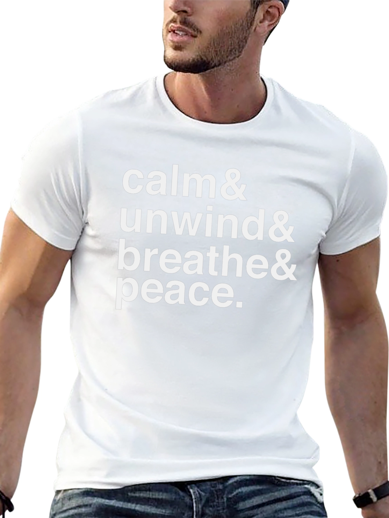 Calm Unwind Breathe Peace Black T-Shirt
