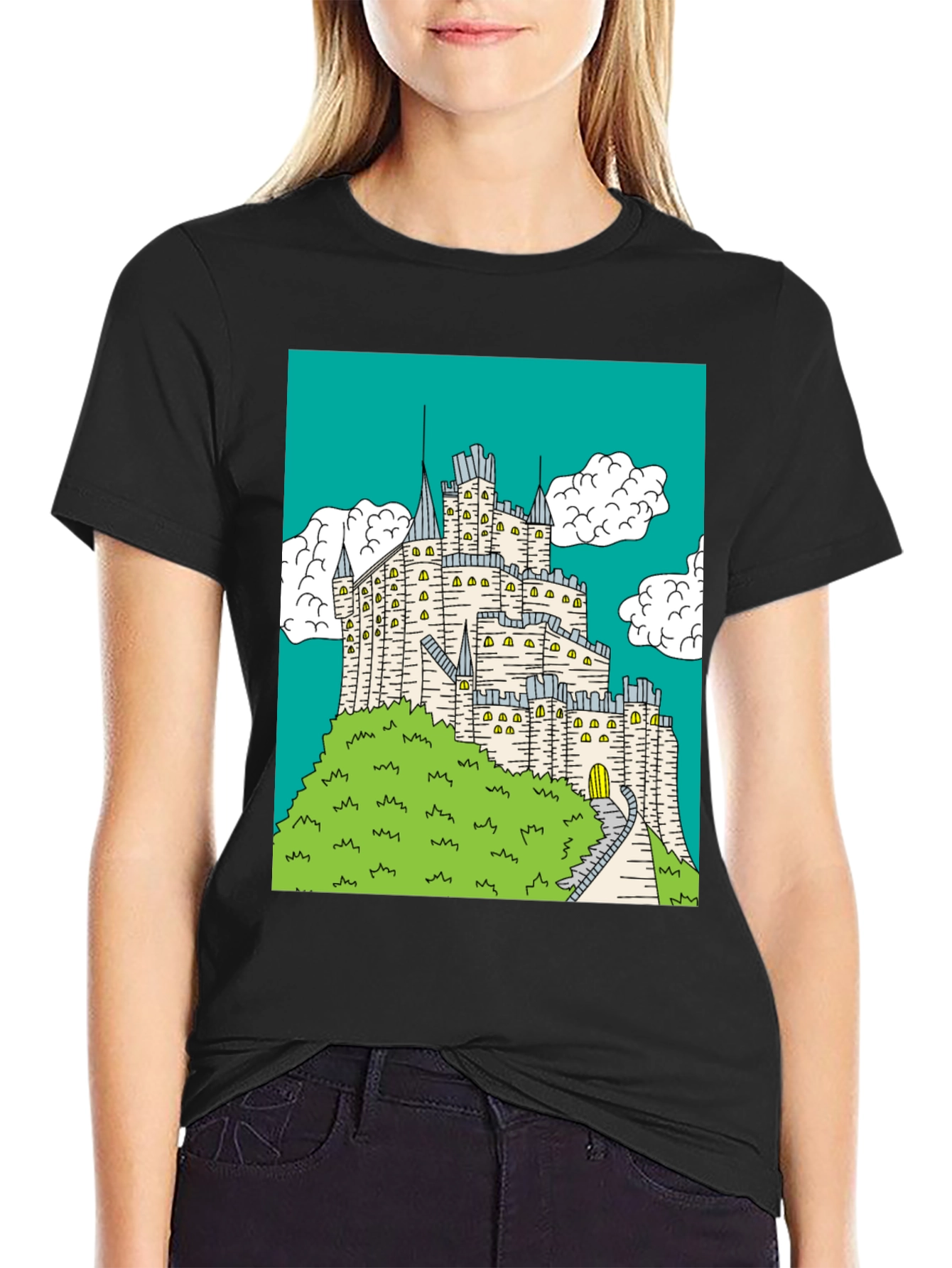 Castle Graphic Print Crew Neck T-Shirt