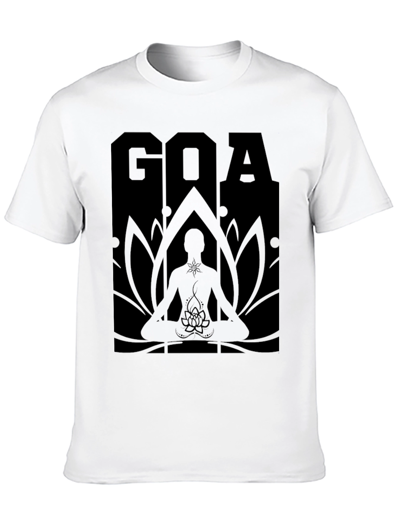 Mens Black GOA Meditation Graphic T-Shirt