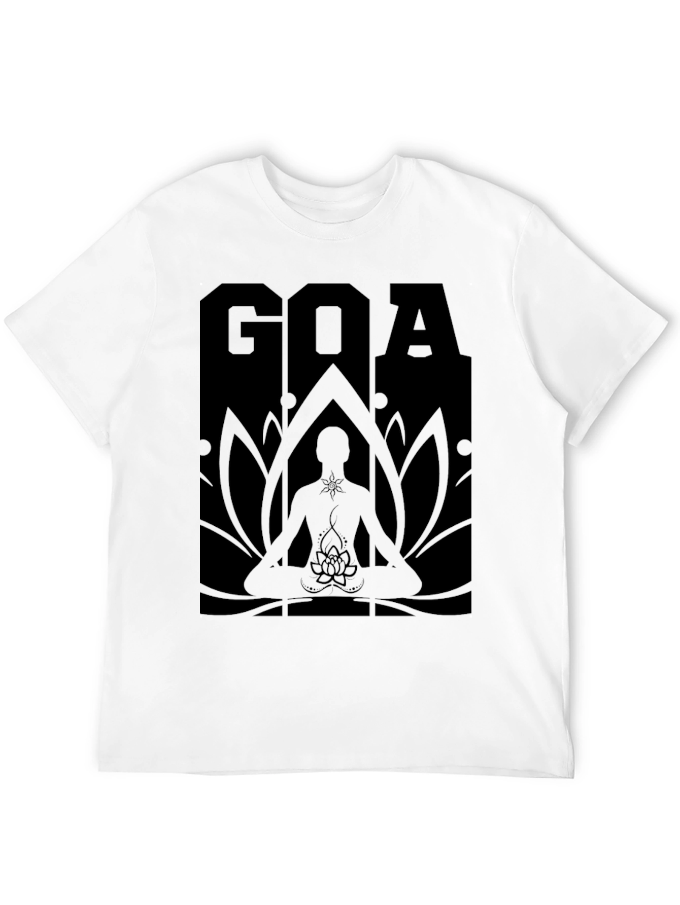 Mens Black GOA Meditation Graphic T-Shirt