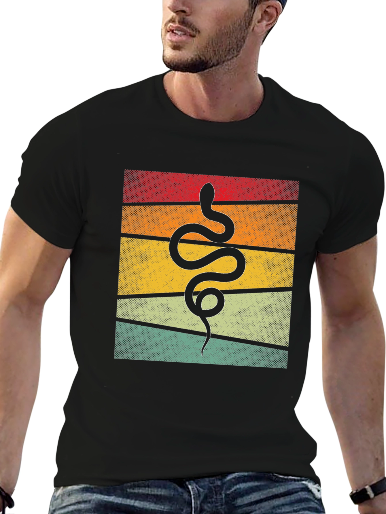 Retro Snake Graphic Tee - Unique Animal Design