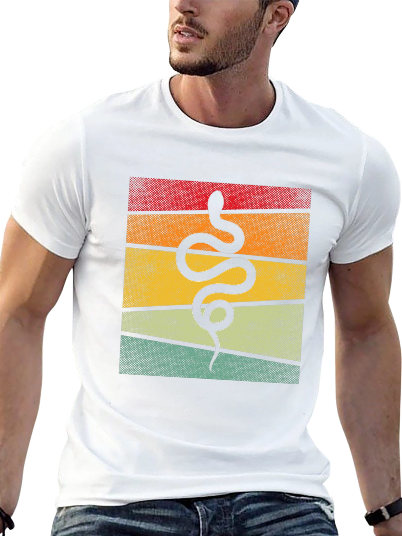 Retro Snake Graphic Tee - Unique Animal Design