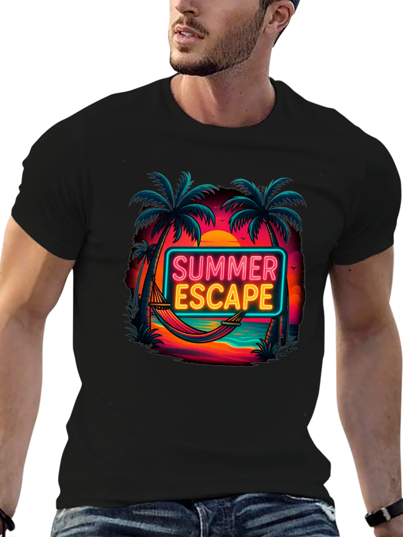Summer Escape Graphic Tee - Tropical Vacation Vibes