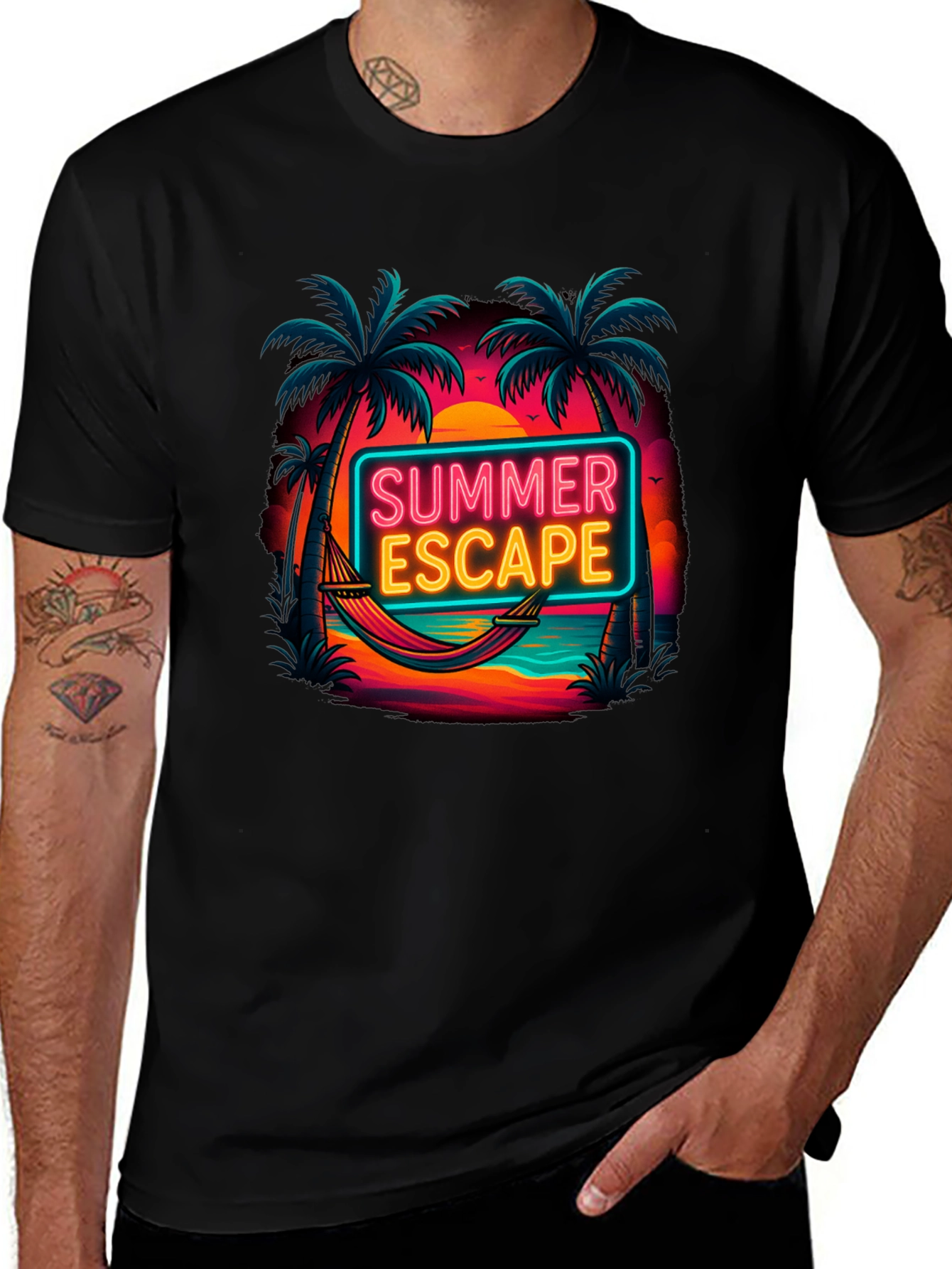 Summer Escape Graphic Tee - Tropical Vacation Vibes