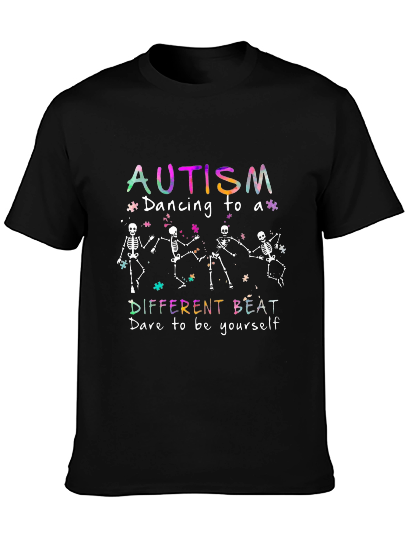 Autism Awareness Dancing Skeleton T-Shirt