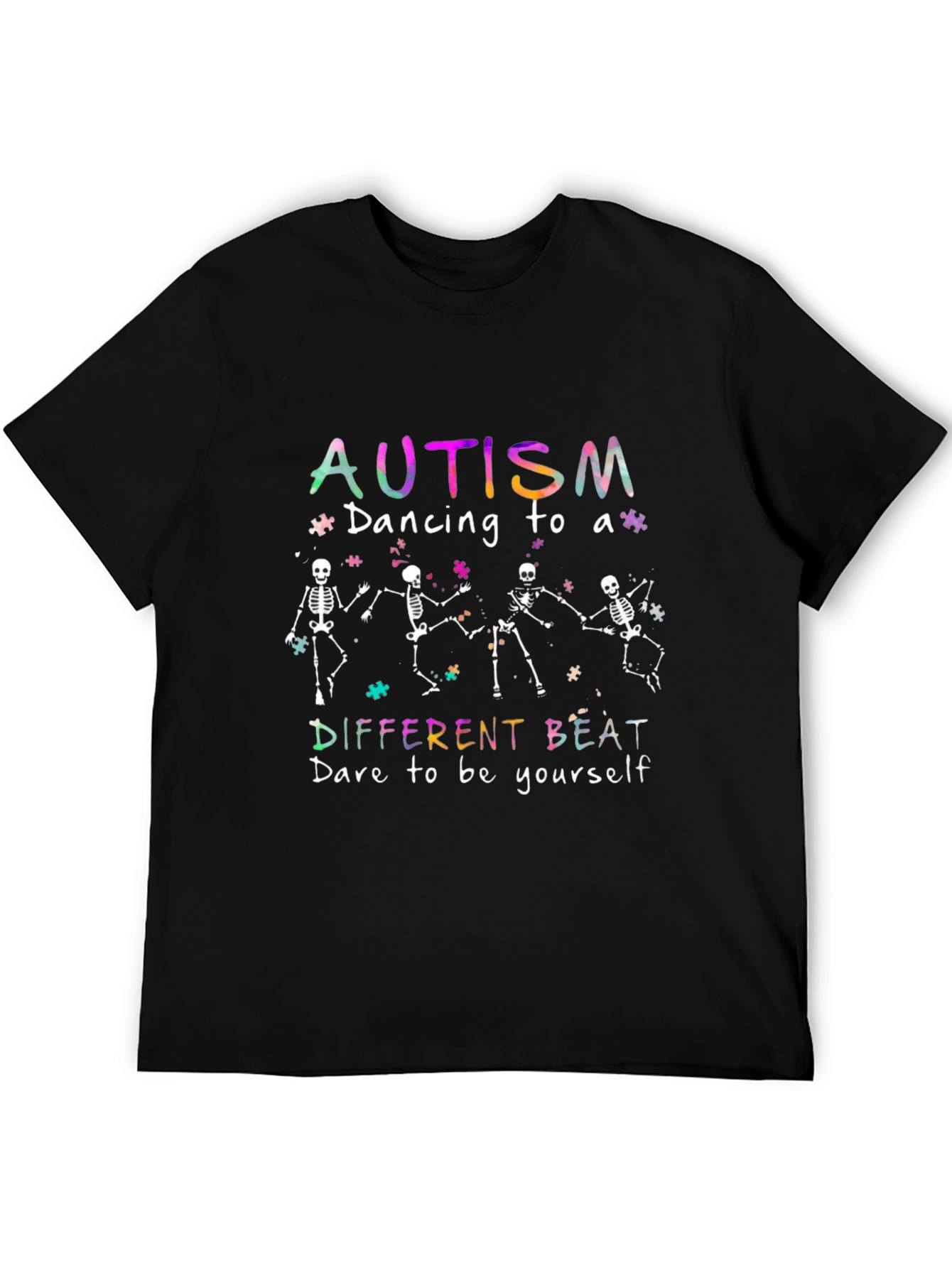 Autism Awareness Dancing Skeleton T-Shirt