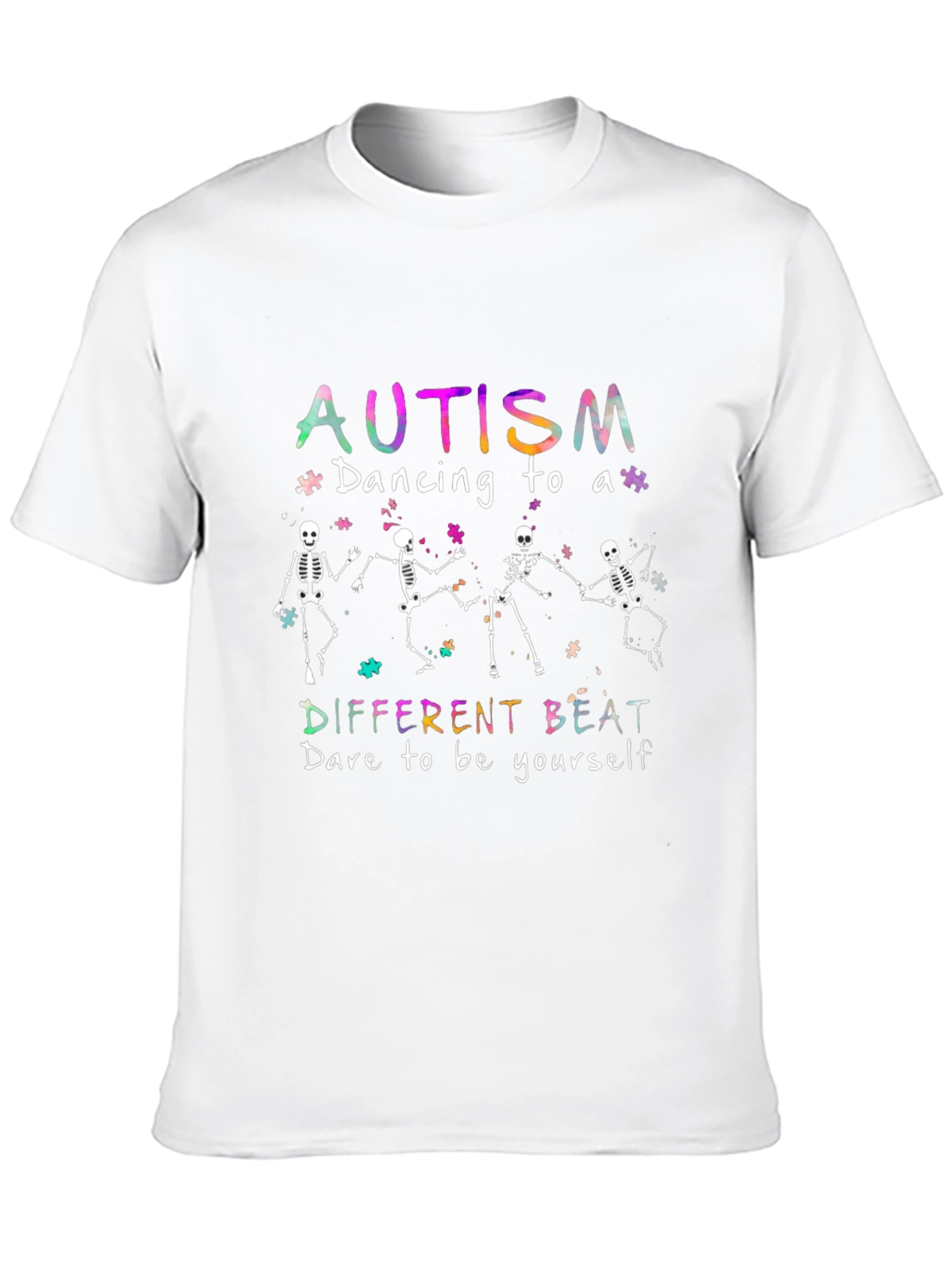 Autism Awareness Dancing Skeleton T-Shirt