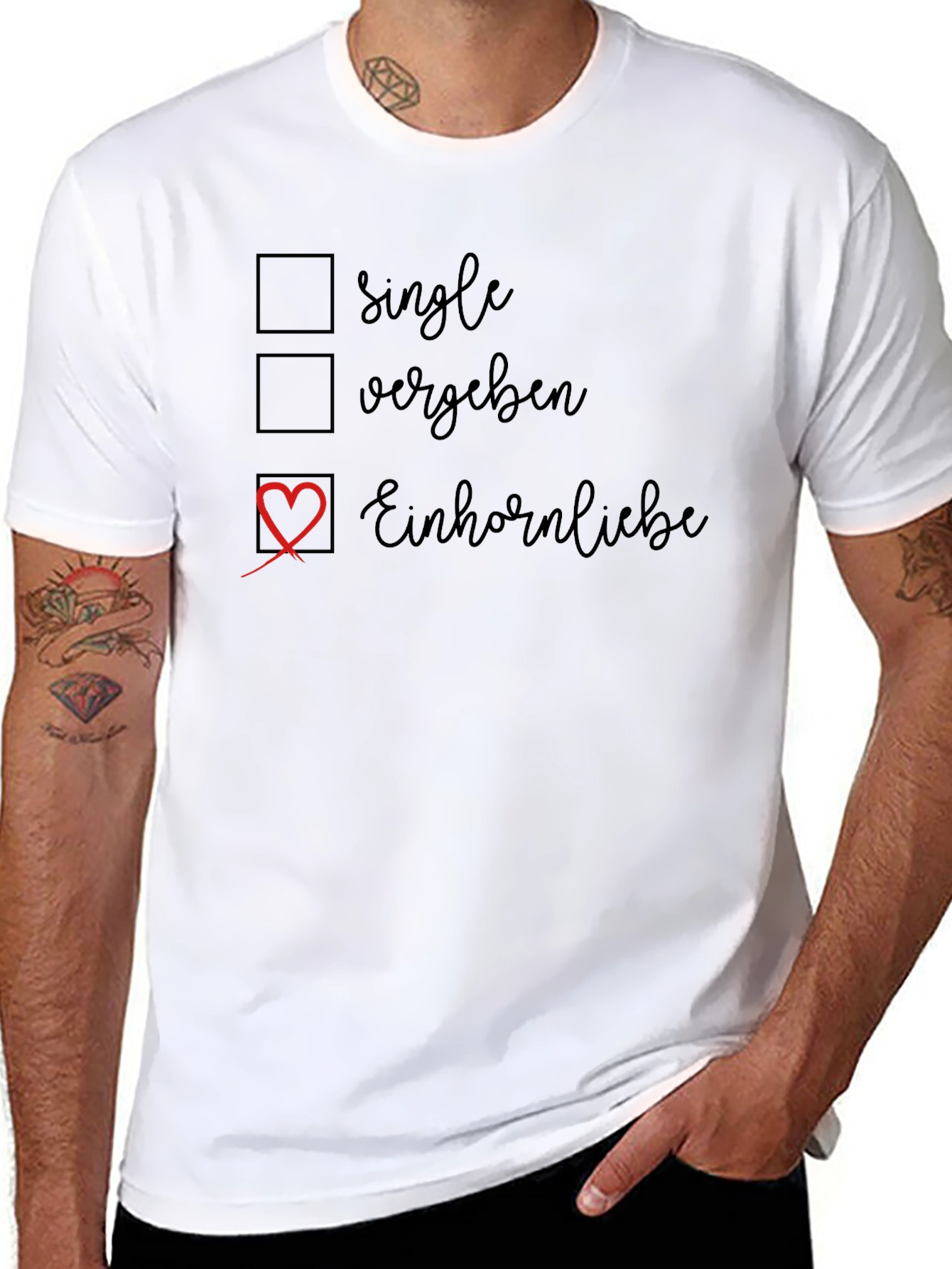 Einhornliebe Graphic Tee - Novelty Checkbox T-Shirt