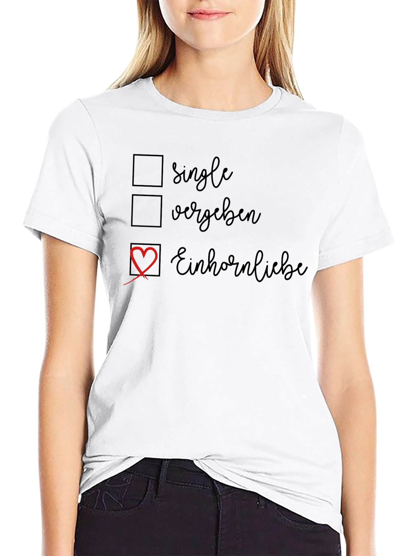 Einhornliebe Graphic Tee - Novelty Checkbox T-Shirt