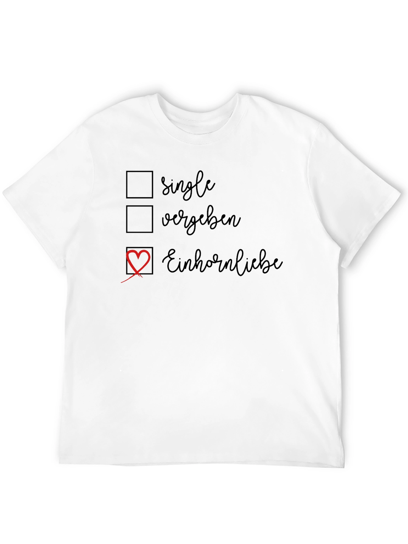 Einhornliebe Graphic Tee - Novelty Checkbox T-Shirt