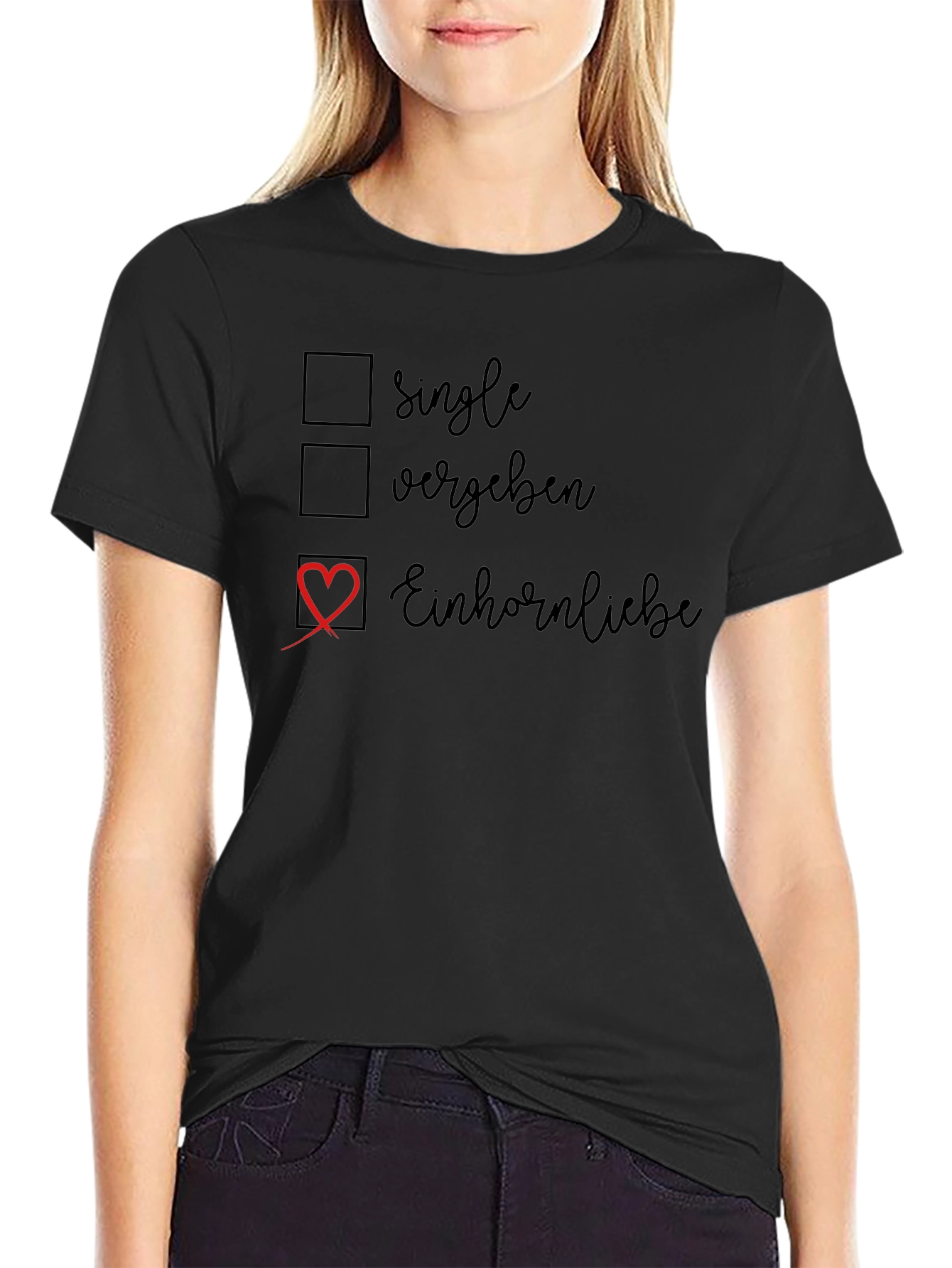 Einhornliebe Graphic Tee - Novelty Checkbox T-Shirt