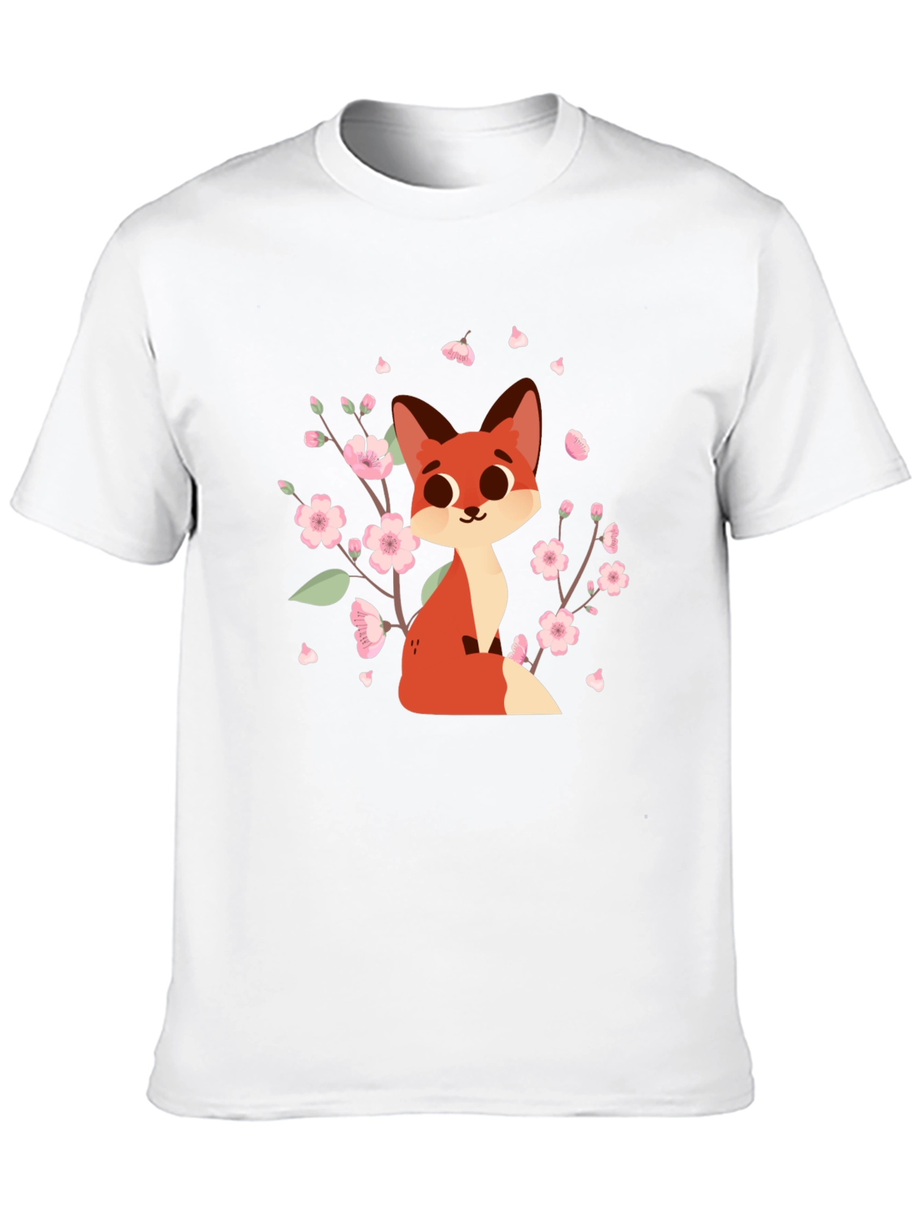 Fox in Bloom Black T-Shirt