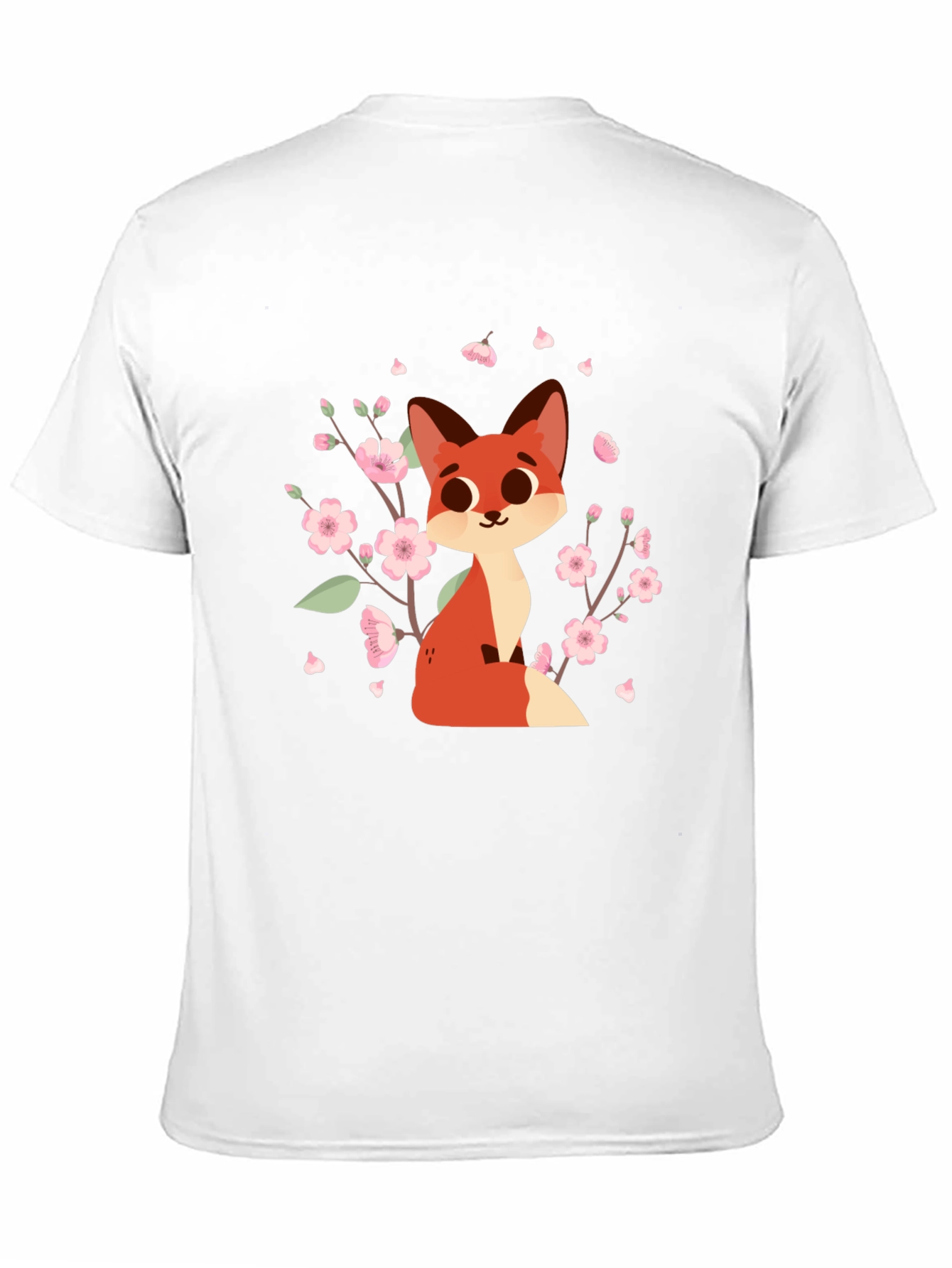 Fox in Bloom Black T-Shirt