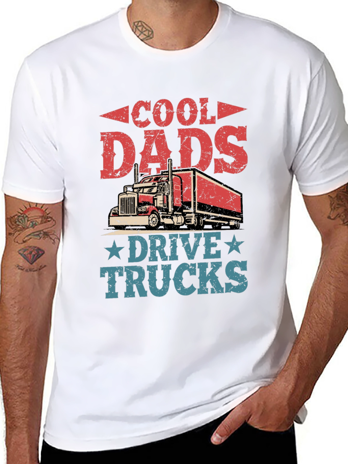 Cool Dads Drive Trucks Graphic T-Shirt