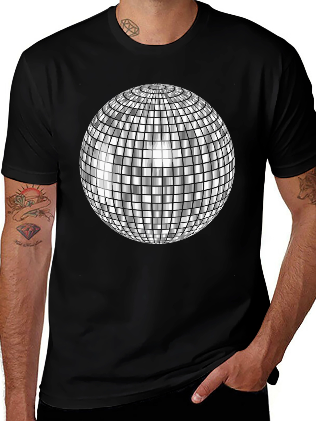 Disco Ball Graphic Tee - Retro Party Shirt