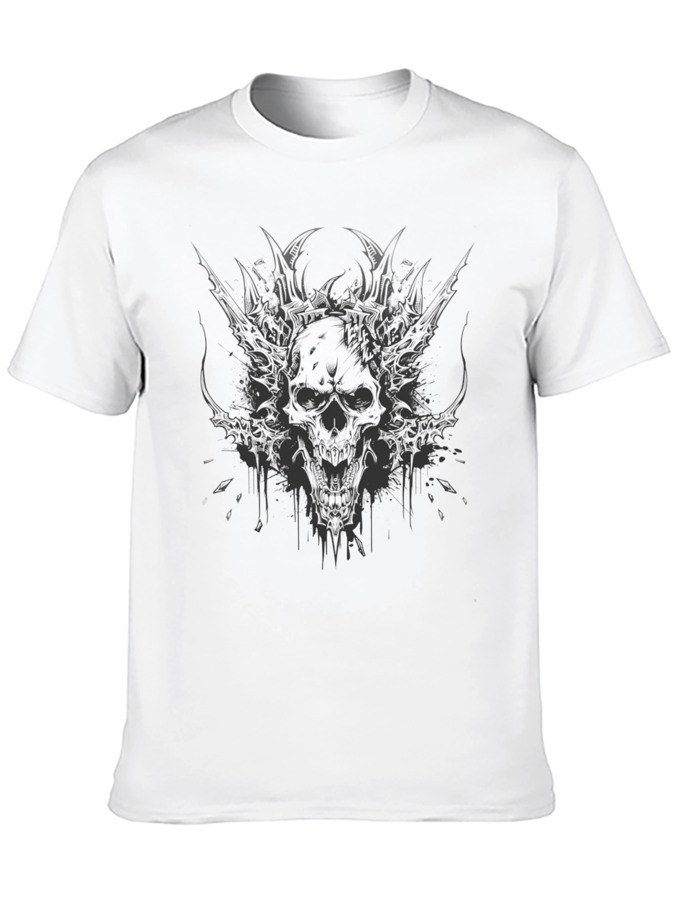 Mens Skull Graphic Print T-Shirt - Black