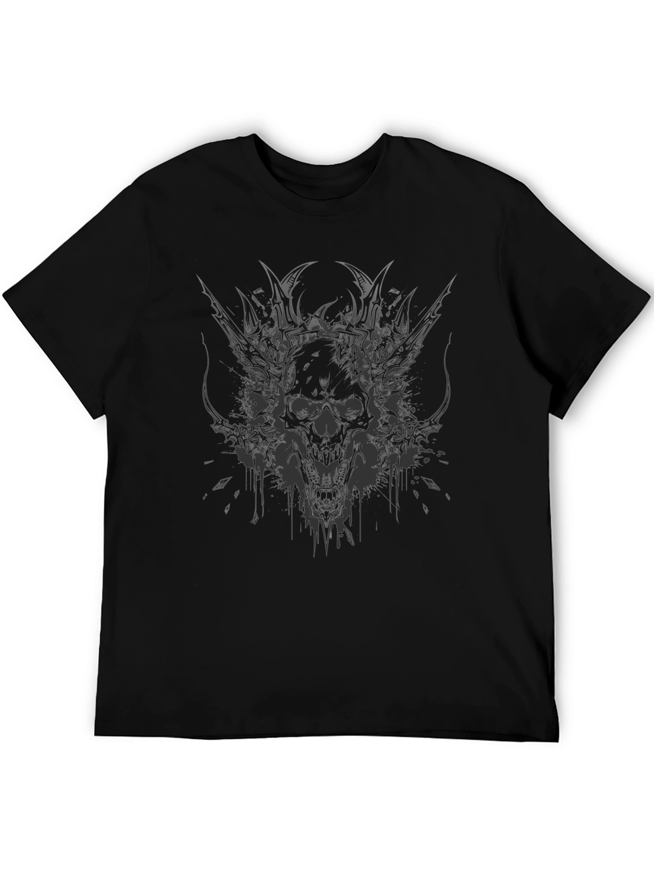 Mens Skull Graphic Print T-Shirt - Black