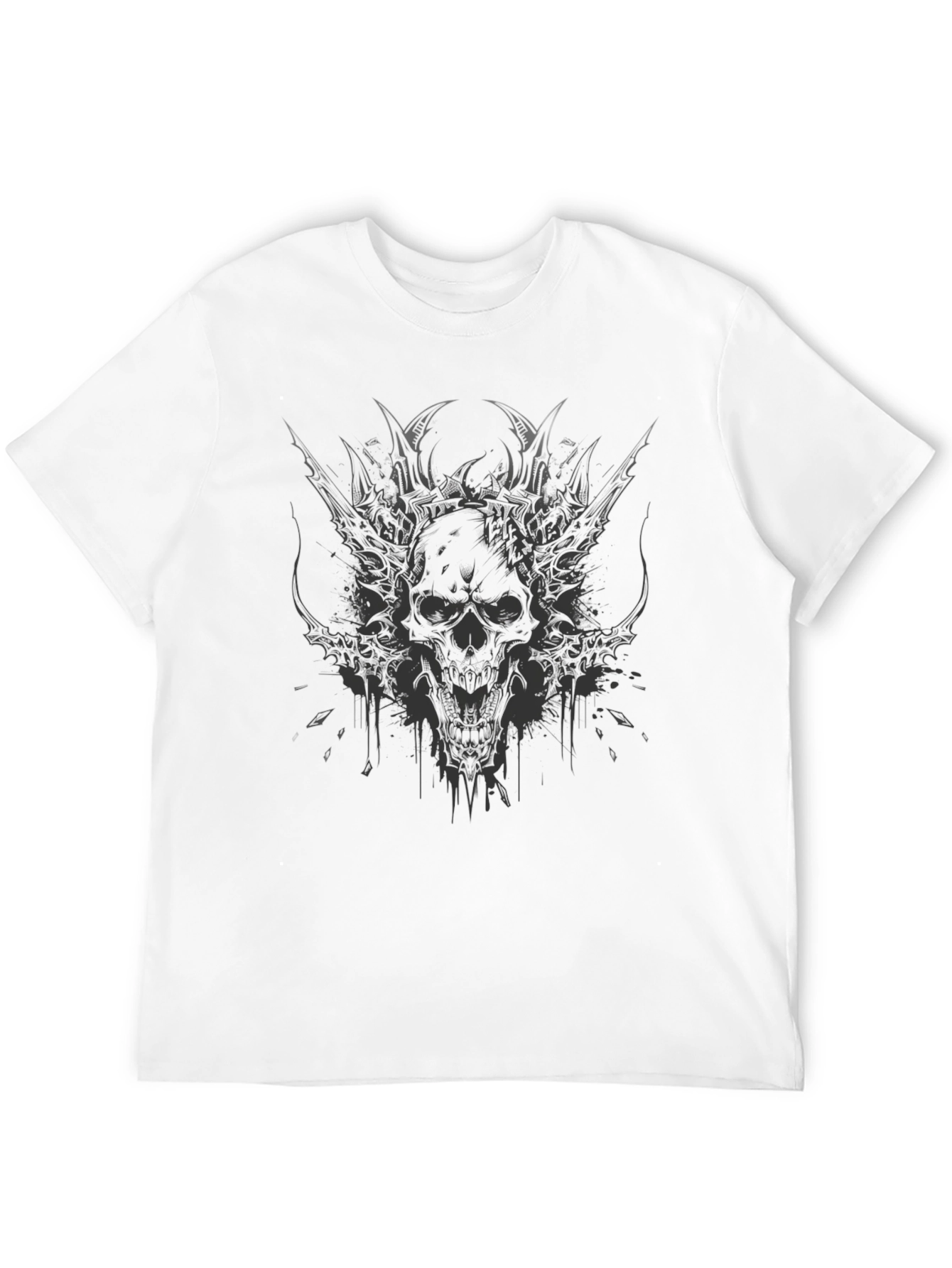Mens Skull Graphic Print T-Shirt - Black