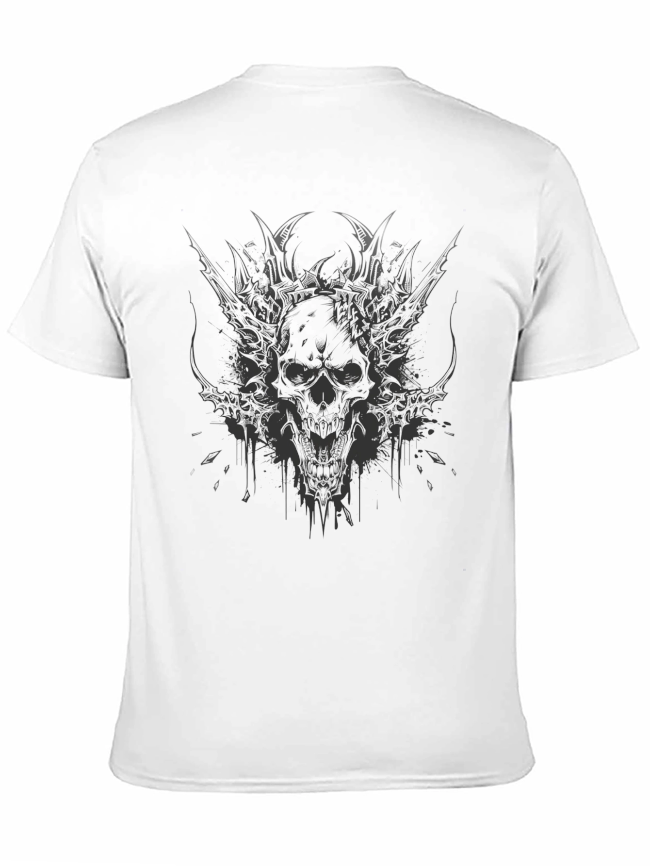 Mens Skull Graphic Print T-Shirt - Black