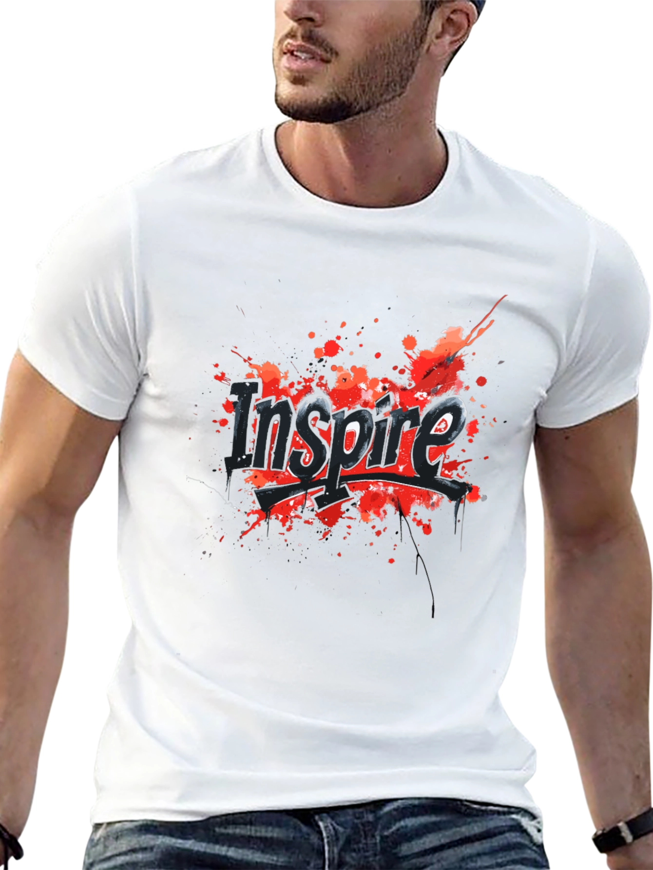 Inspire Graphic Print Crew Neck T-Shirt