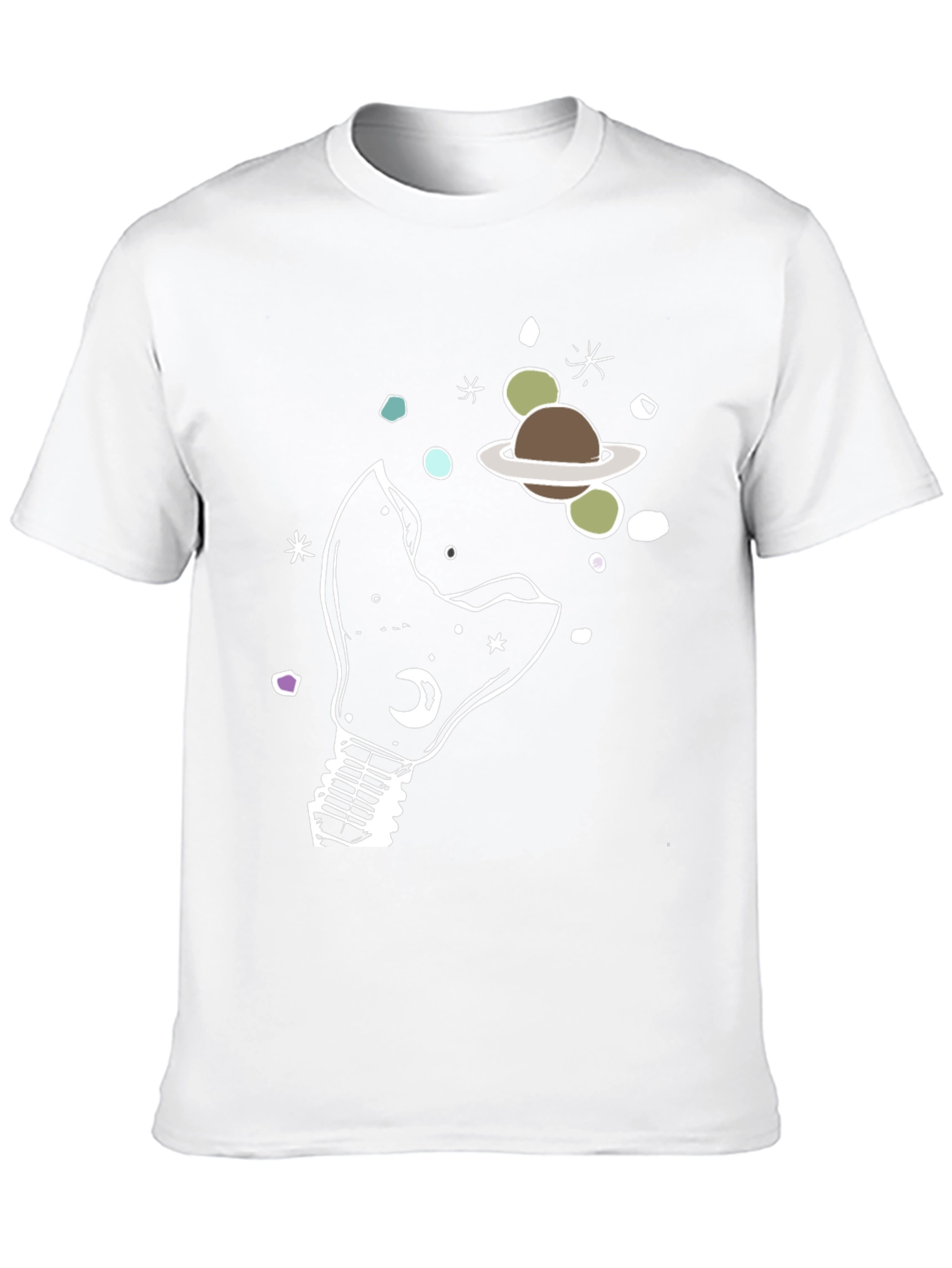 Cosmic Light Bulb Graphic Tee - Unique Design