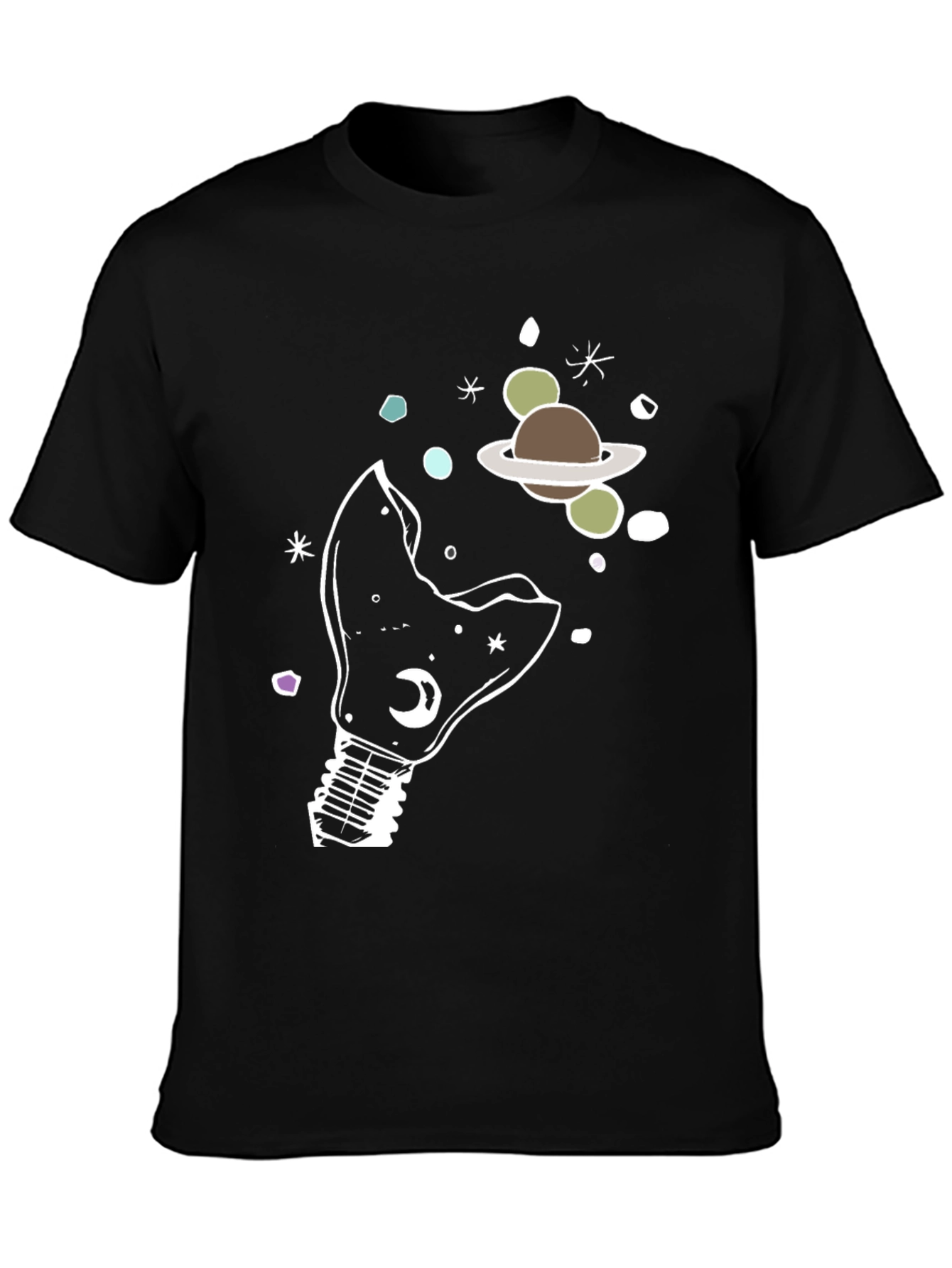 Cosmic Light Bulb Graphic Tee - Unique Design