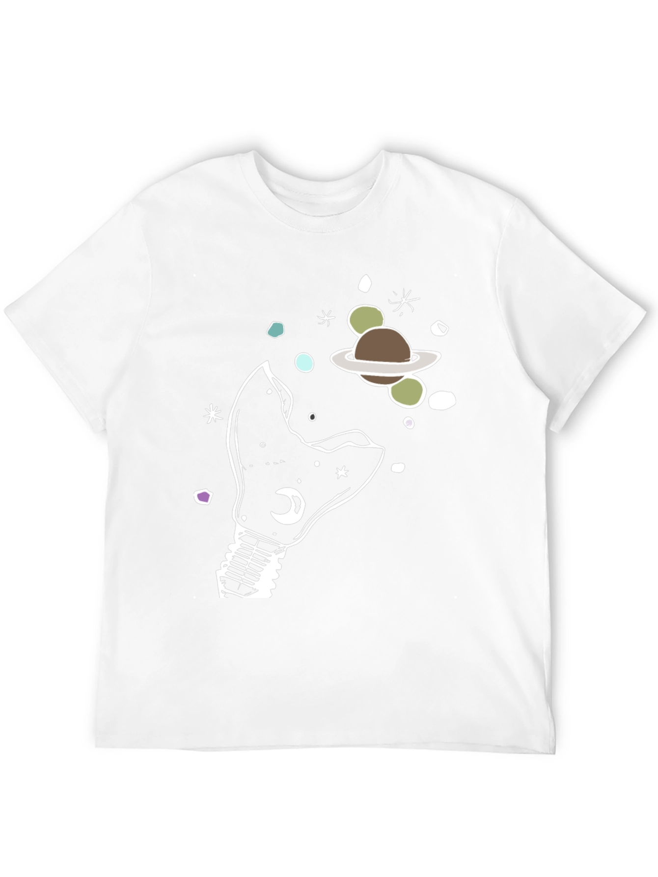 Cosmic Light Bulb Graphic Tee - Unique Design