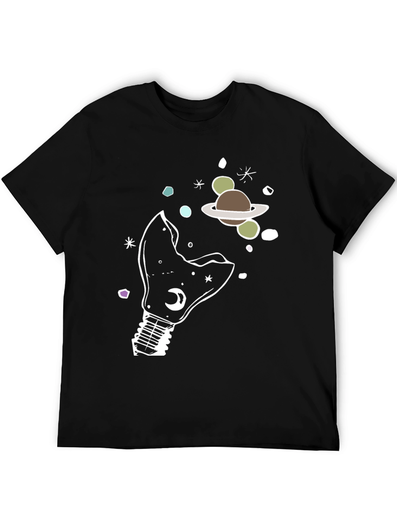 Cosmic Light Bulb Graphic Tee - Unique Design