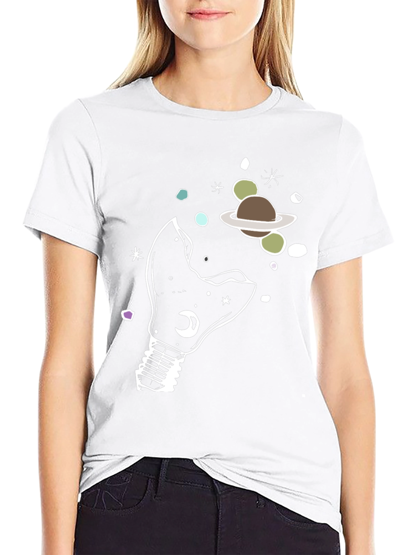 Cosmic Light Bulb Graphic Tee - Unique Design