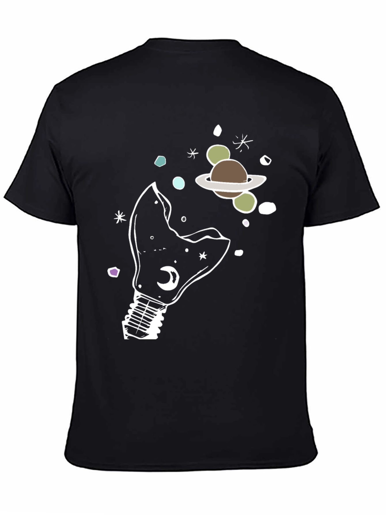 Cosmic Light Bulb Graphic Tee - Unique Design