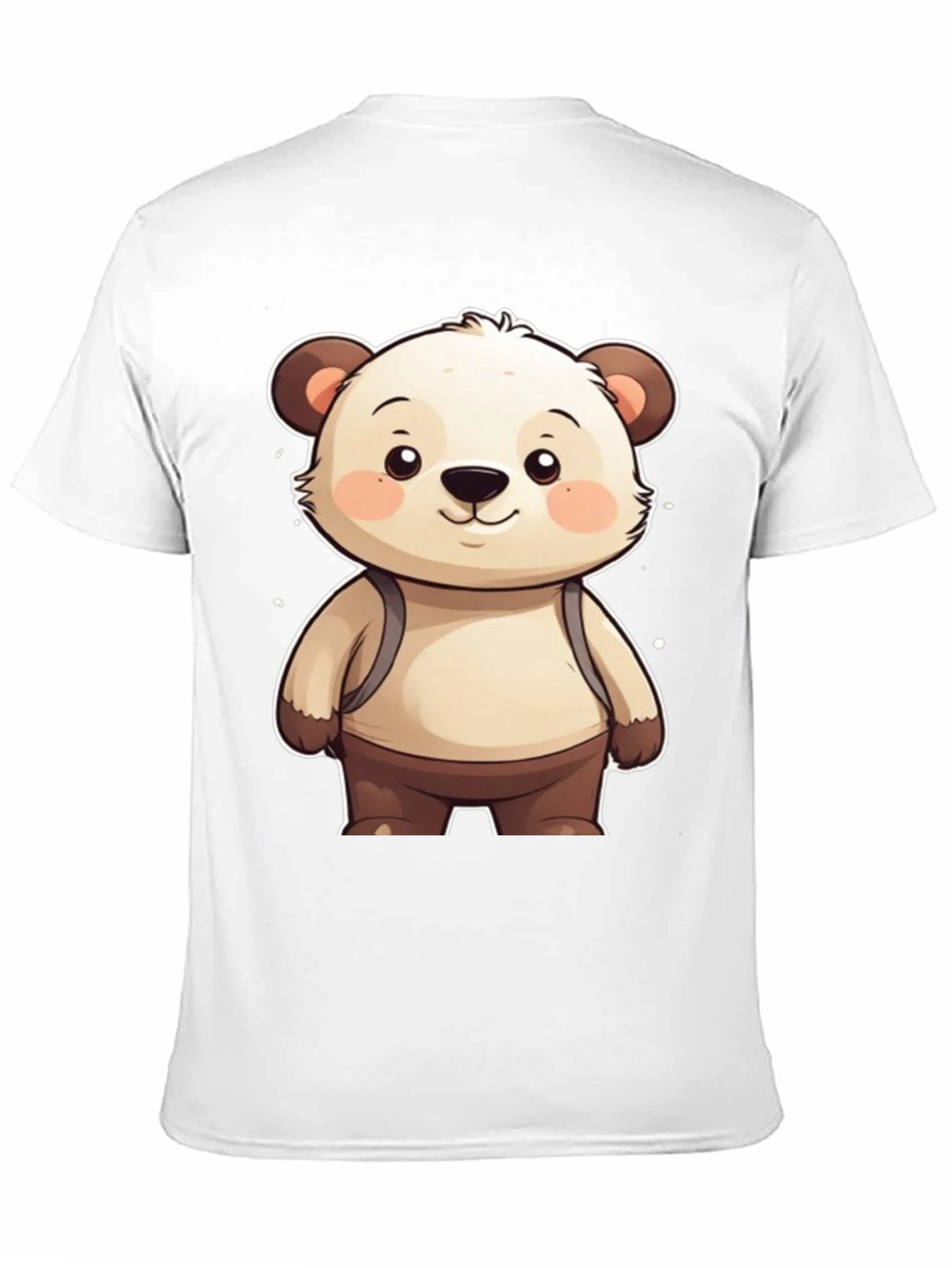Cute Bear Cartoon Graphic Black T-Shirt
