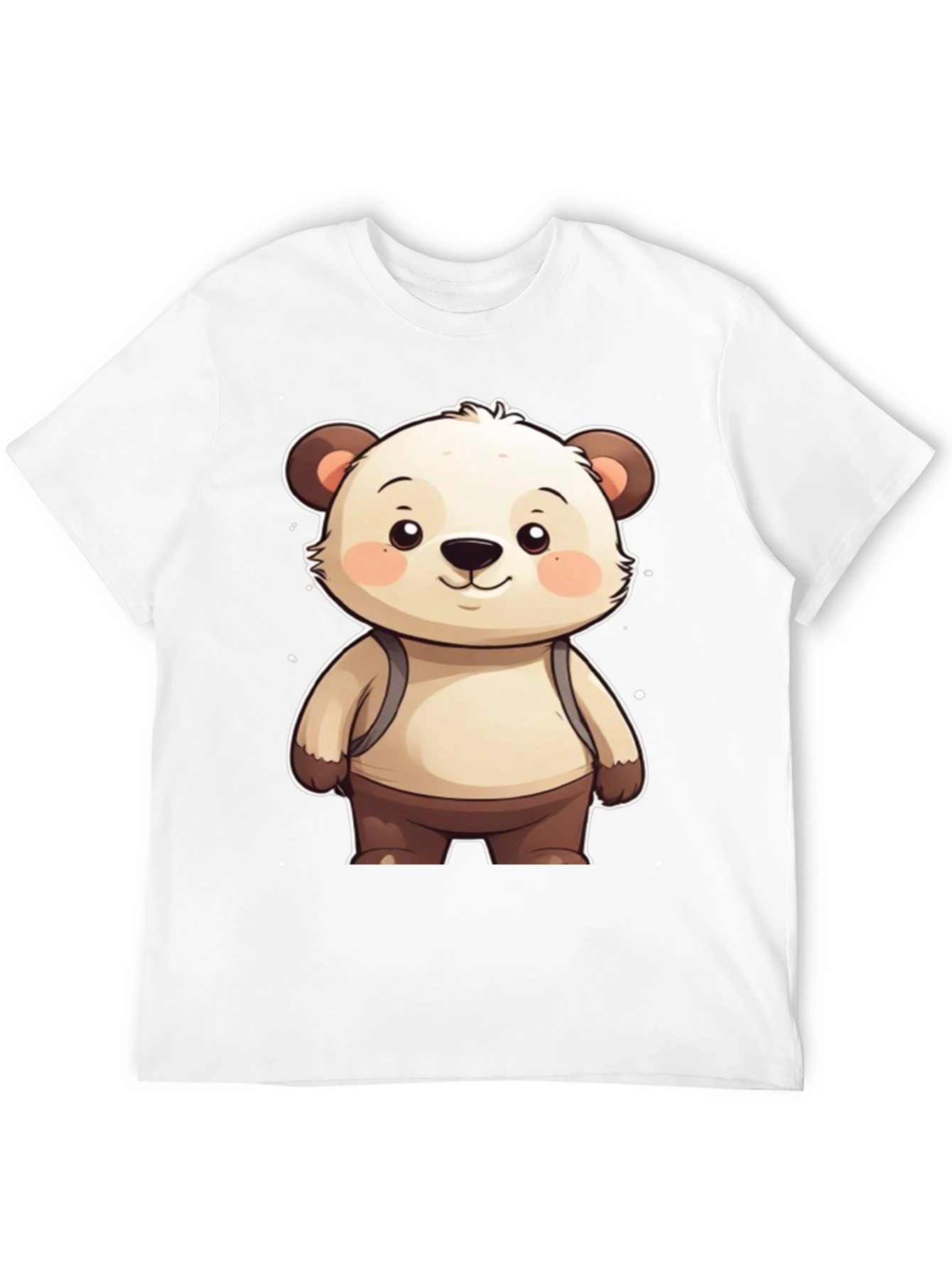Cute Bear Cartoon Graphic Black T-Shirt
