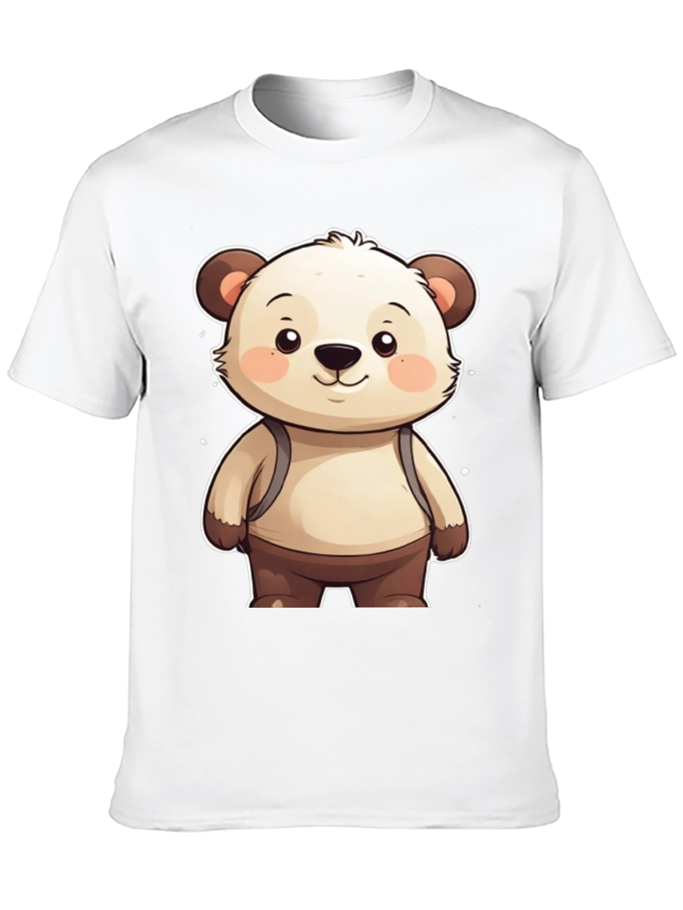 Cute Bear Cartoon Graphic Black T-Shirt