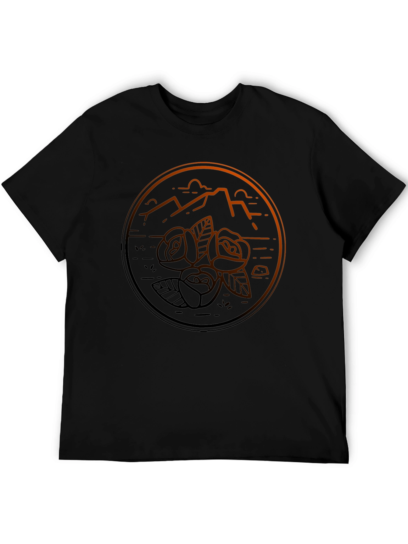 Mountain & Rose Graphic Tee - Mens Black T-Shirt