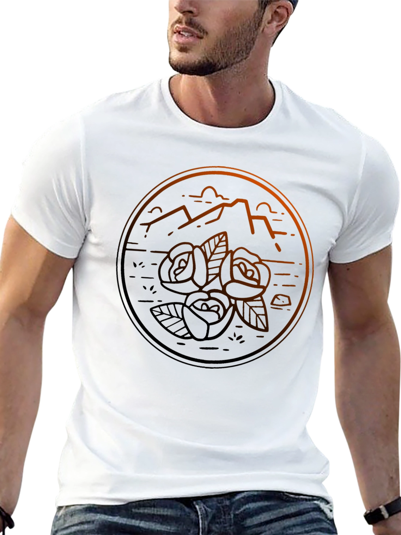 Mountain & Rose Graphic Tee - Mens Black T-Shirt