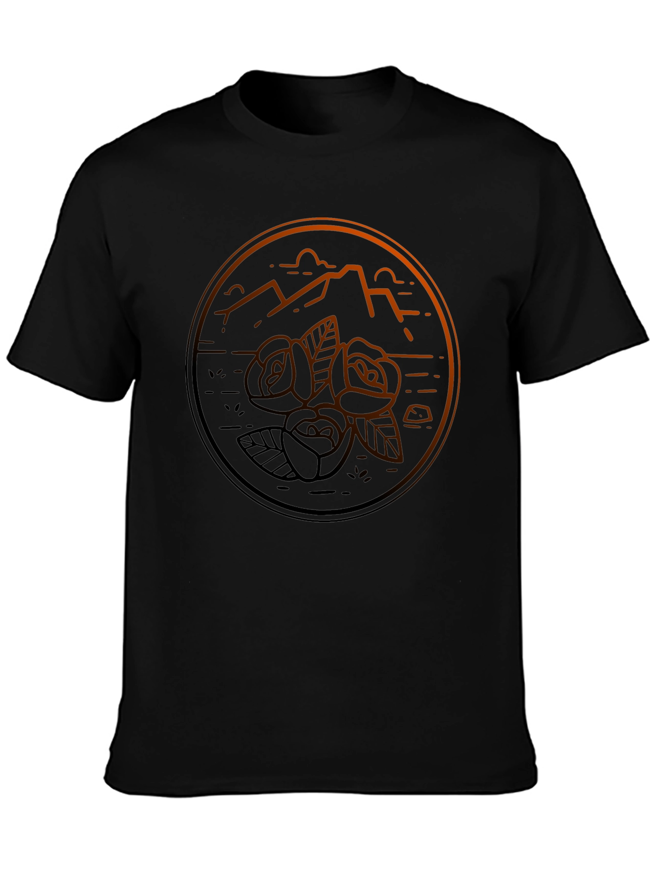 Mountain & Rose Graphic Tee - Mens Black T-Shirt