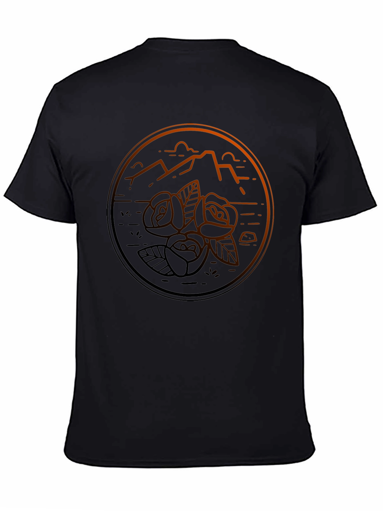 Mountain & Rose Graphic Tee - Mens Black T-Shirt