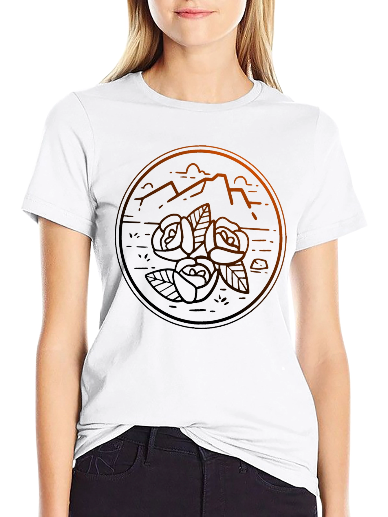 Mountain & Rose Graphic Tee - Mens Black T-Shirt