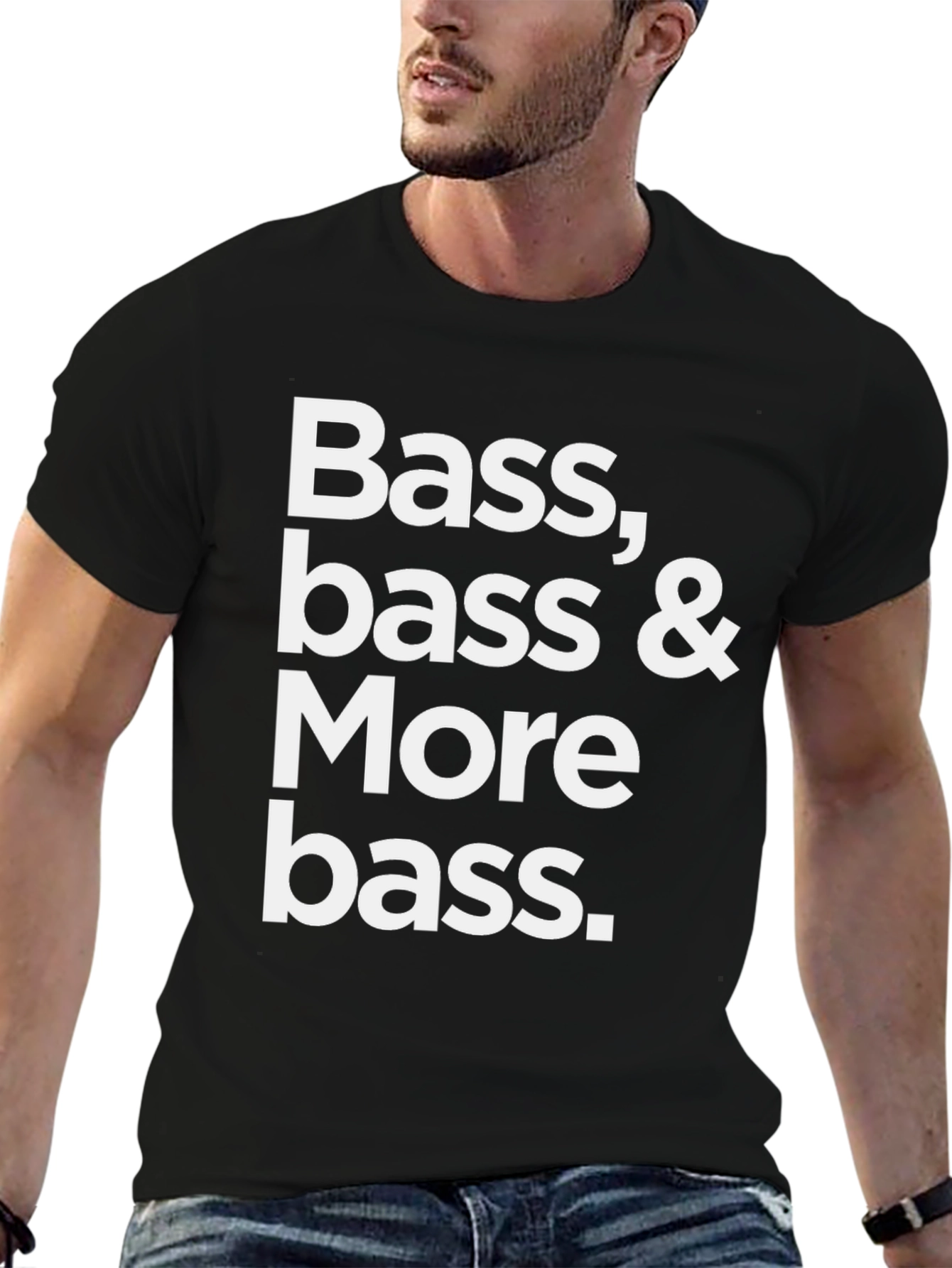 Bass Bass & More Bass Black Graphic Tee
