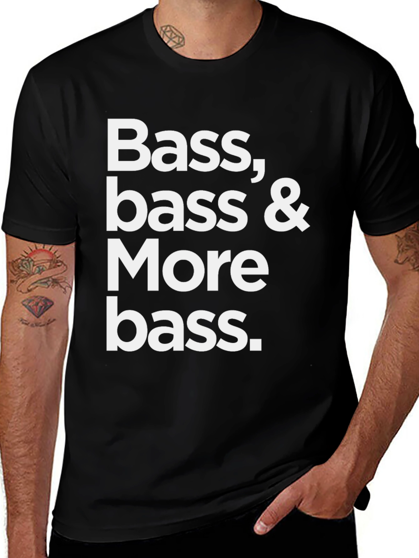 Bass Bass & More Bass Black Graphic Tee