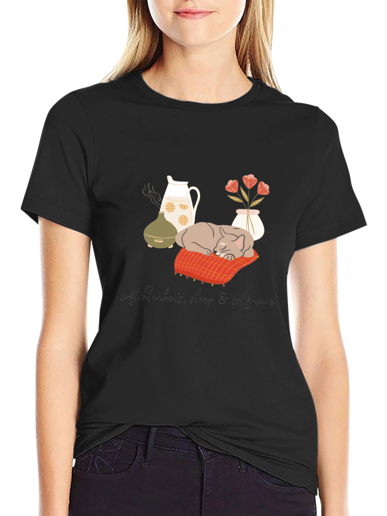 Cozy Cat Self-Care T-Shirt