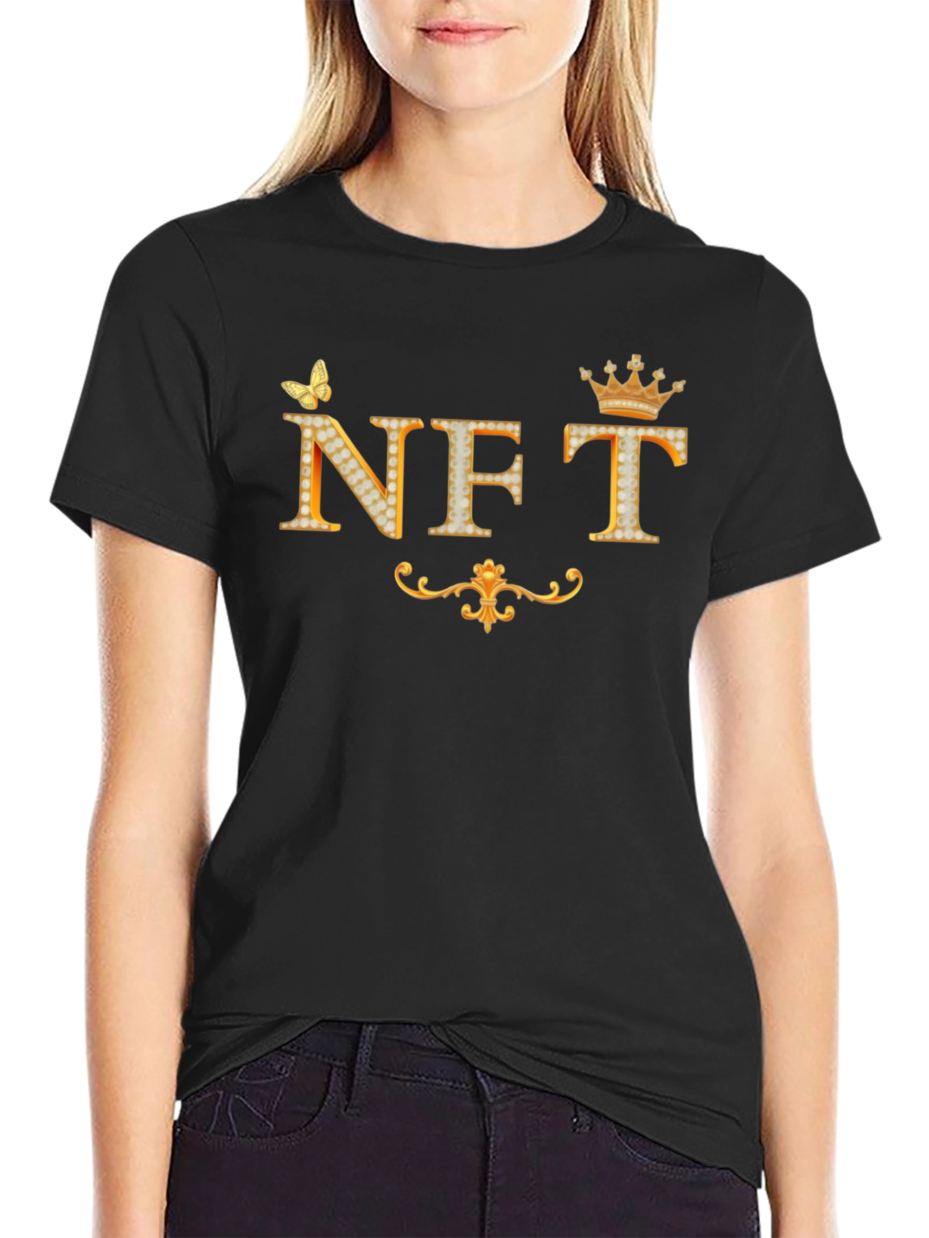 NFT Diamond Print Black T-Shirt