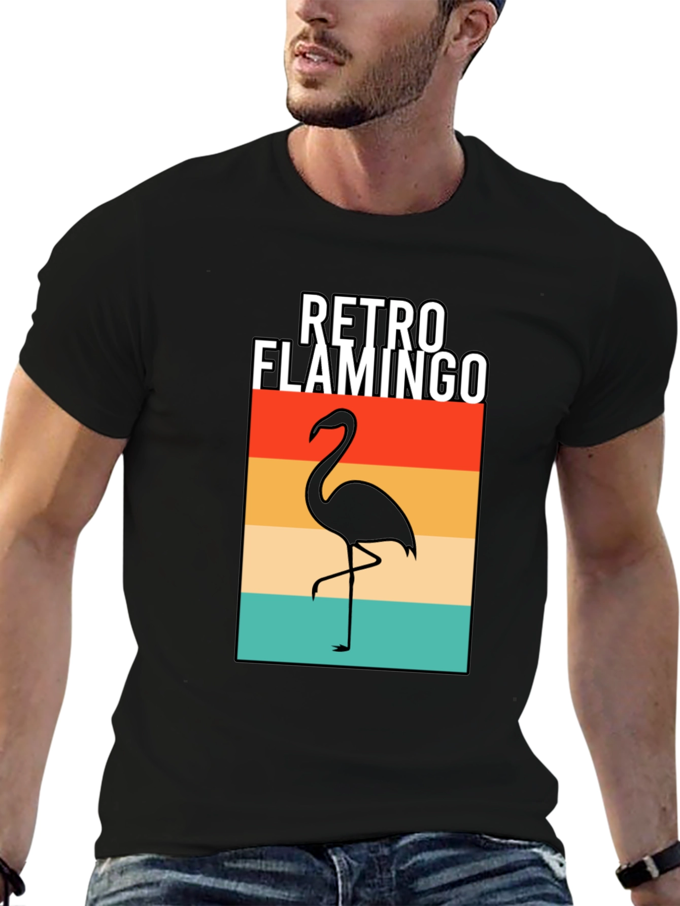 Retro Flamingo Graphic T-Shirt