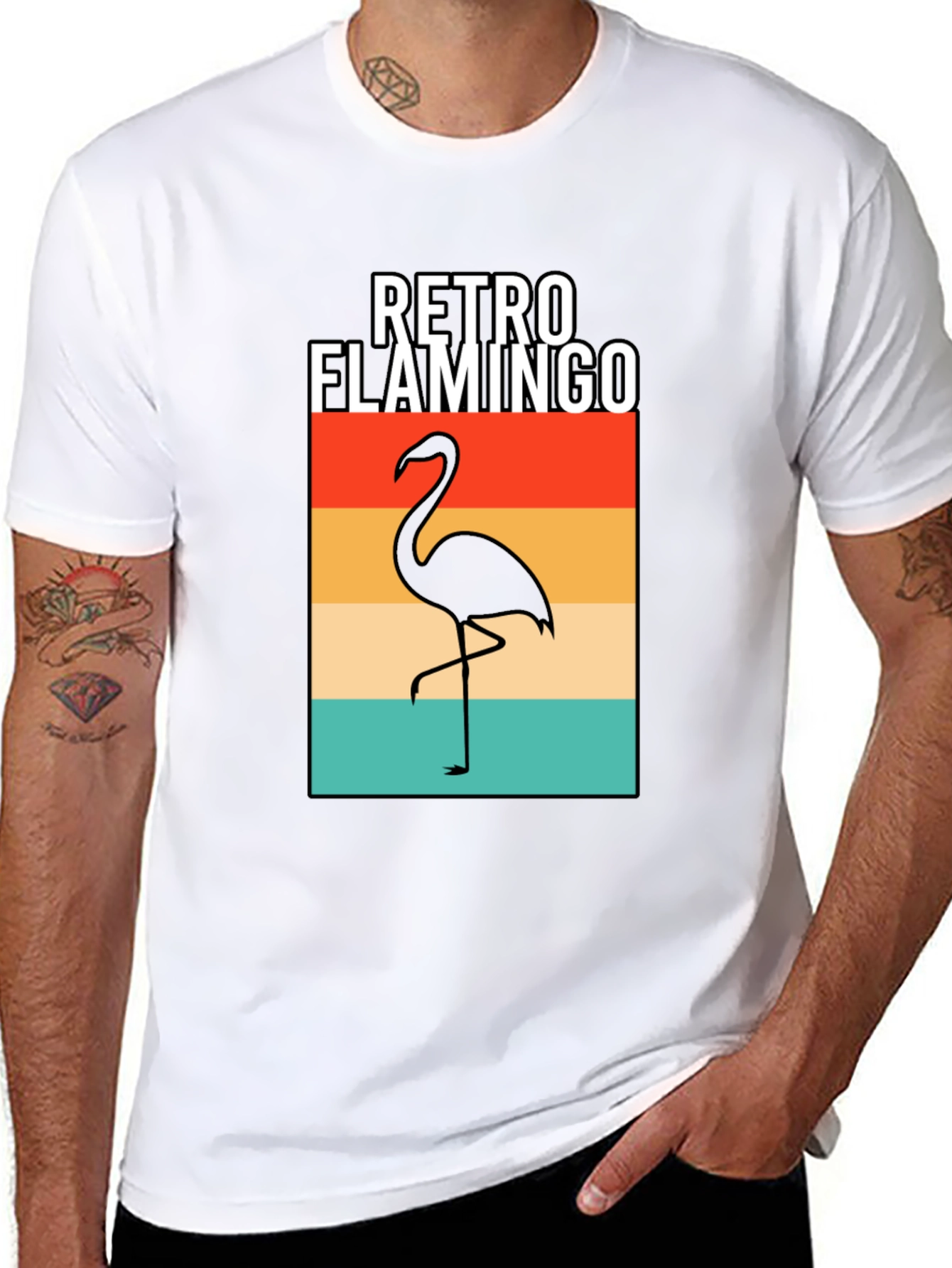Retro Flamingo Graphic T-Shirt