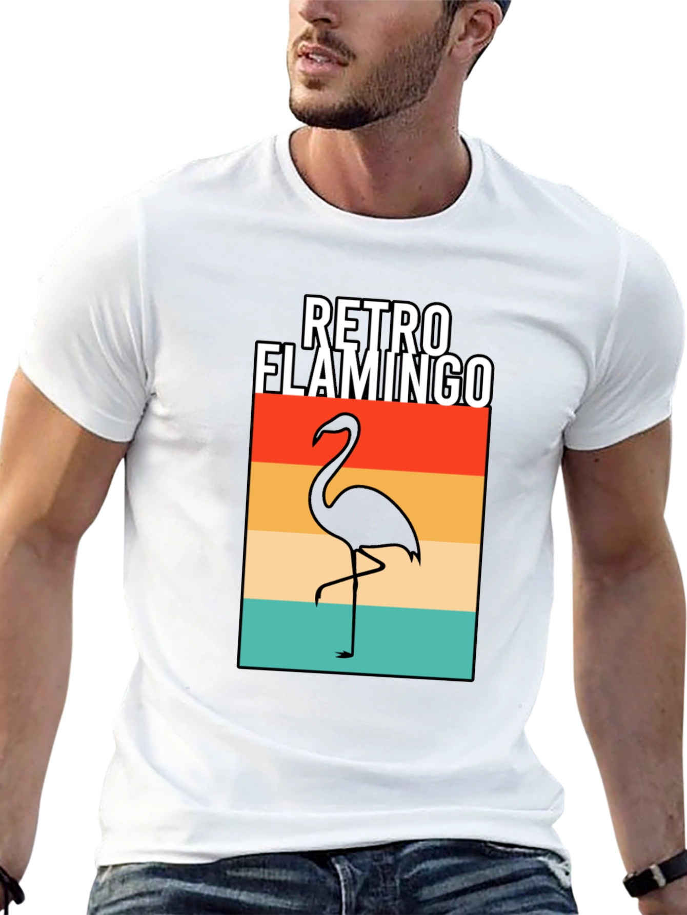 Retro Flamingo Graphic T-Shirt